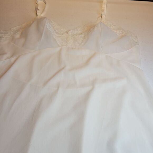 Lorraine Vintage White Slip Dress with Mesh and Lace Bust Women's 34 - Picture 7 of 11
